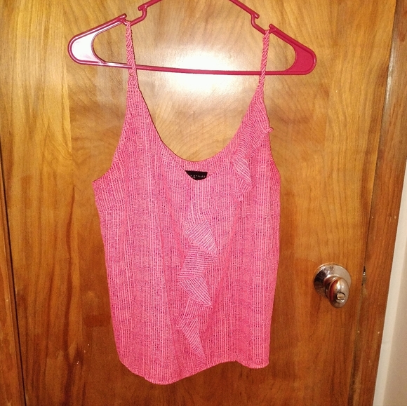 Simply Styled Red & Orange V-Neck Ruffled Spaghetti Strap Top XL Petite - Picture 7 of 7